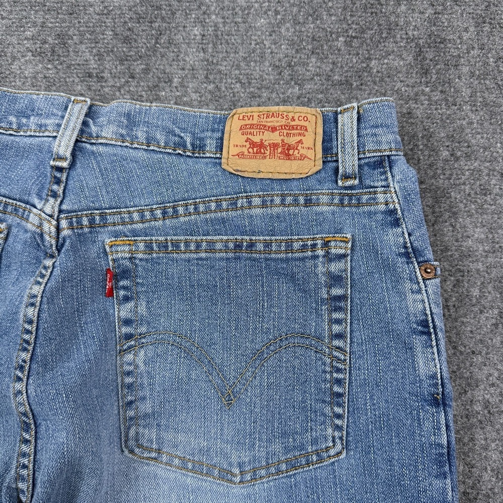 Vintage Levis Relaxed Tapered Jeans Womens 16 Short Light Wash Stretch Denim - Picture 8 of 13